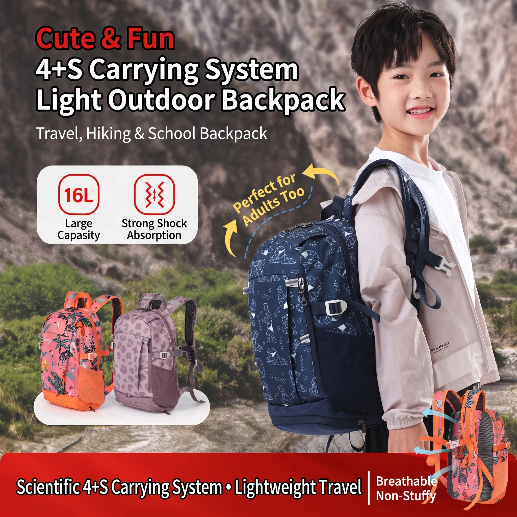 Kids Outdoor Sports Backpack Lightweight Hiking Mountaineering School Bag Boys Girls Tutoring Travel Daypack Student Rucksack
Kids Outdoor Sports Backpack Lightweight Hiking Mountaineering School Bag Boys Girls Tutoring Travel Daypack Student Rucksack