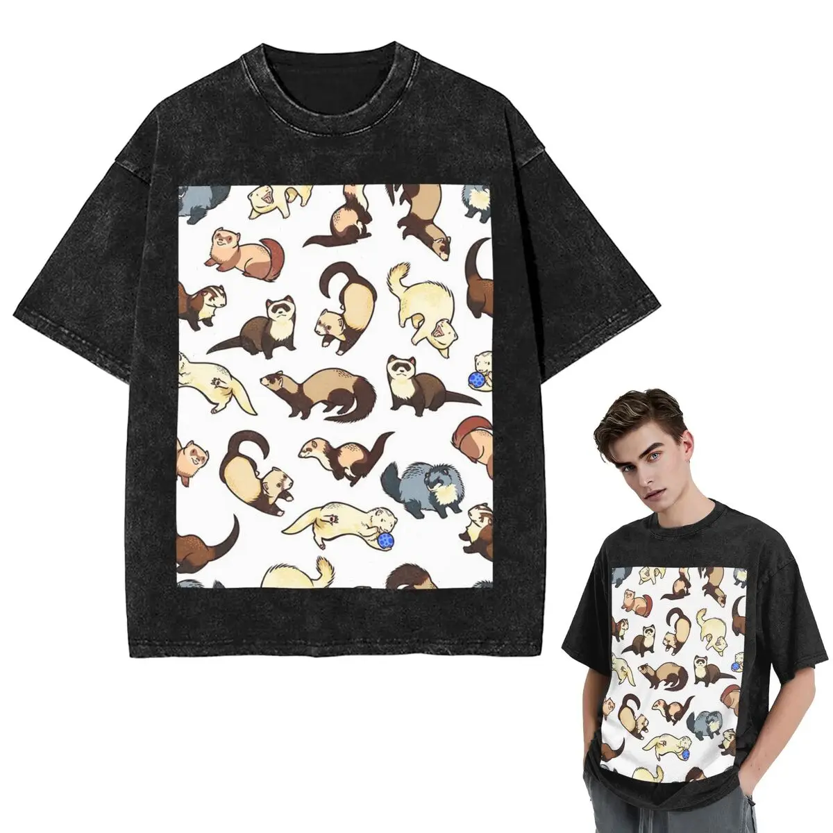 Streetwear T-Shirts Cat Snakes Washed T Shirt Short Sleeve Hip Hop T-Shirt Tops Tees for Men Women
Streetwear T-Shirts Cat Snakes Washed T Shirt Short Sleeve Hip Hop T-Shirt Tops Tees for Men Women