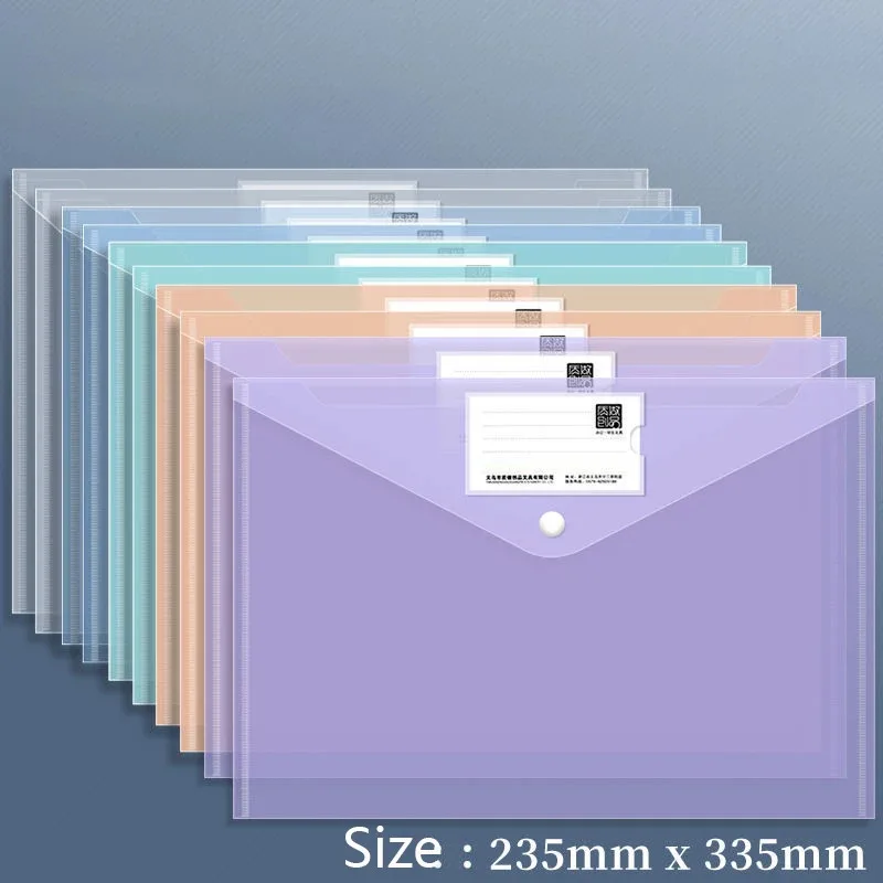 A4 Plastic File Envelopes (10PCS) - Clear Folders with Snap Closure, Perfect for School & Office Documents
A4 Plastic File Envelopes (10PCS) - Clear Folders with Snap Closure, Perfect for School & Office Documents