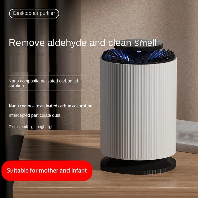 USB Air Purifier With Filter Elements Household 2-In-1 Desktop Smoke Removal Formaldehyde Removal Night Light Purifier
USB Air Purifier With Filter Elements Household 2-In-1 Desktop Smoke Removal Formaldehyde Removal Night Light Purifier