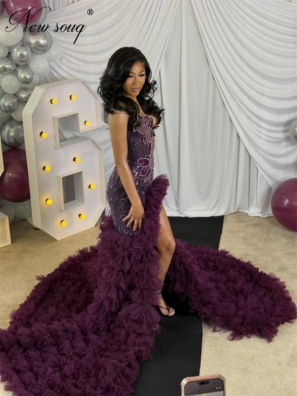Arabic Purple Mermaid Cocktail Dresses Beading Prom Dress Tiered Skirt Bridal Party Evening Gowns Robes De Soirée Customized
Arabic Purple Mermaid Cocktail Dresses Beading Prom Dress Tiered Skirt Bridal Party Evening Gowns Robes De Soirée Customized