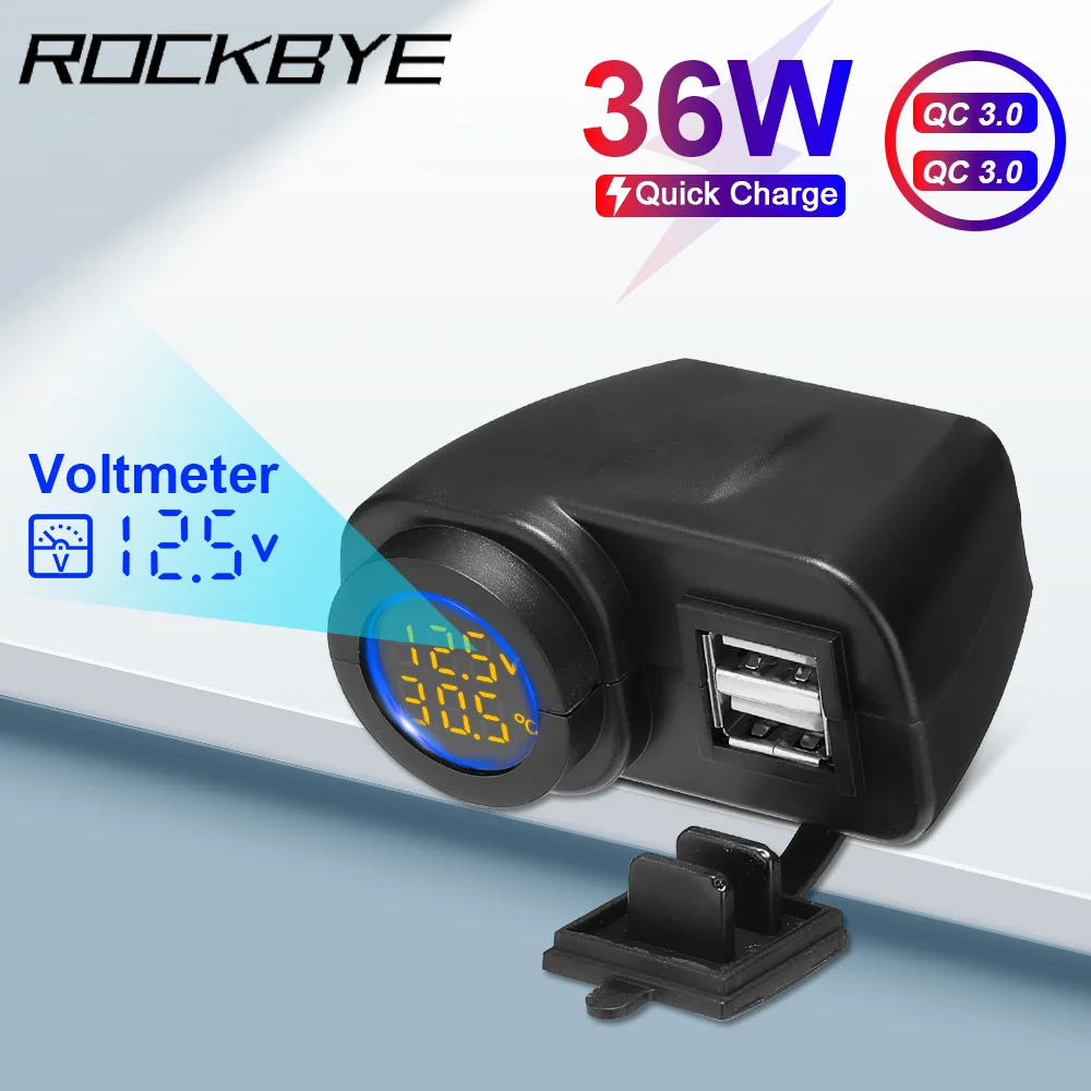 Rockbye Motorcycle ABS Fast Charger Waterproof IPX4 USB Adapter Dual USB Port Quick Charge 3.0 36W with Switch Moto Accessory
Rockbye Motorcycle ABS Fast Charger Waterproof IPX4 USB Adapter Dual USB Port Quick Charge 3.0 36W with Switch Moto Accessory