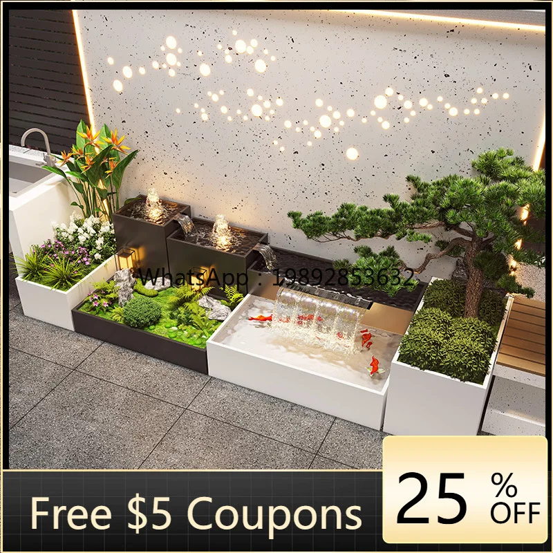 XL Outdoor Water Curtain Landscape Wall Stainless Steel Fish Pond Landscaping Rockery Fountain Flowing Water Ornament
XL Outdoor Water Curtain Landscape Wall Stainless Steel Fish Pond Landscaping Rockery Fountain Flowing Water Ornament