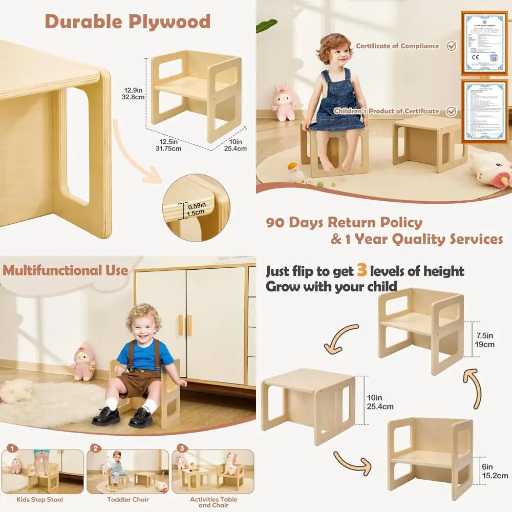 Детский деревянный стульчик Montori, регулируемая высота, подходит для детей от 1 до 3 лет, сертифицирован как безопасный для еды, чтения и игр - Natu
Детский деревянный стульчик Montori, регулируемая высота, подходит для детей от 1 до 3 лет, сертифицирован как безопасный для еды, чтения и игр - Natu