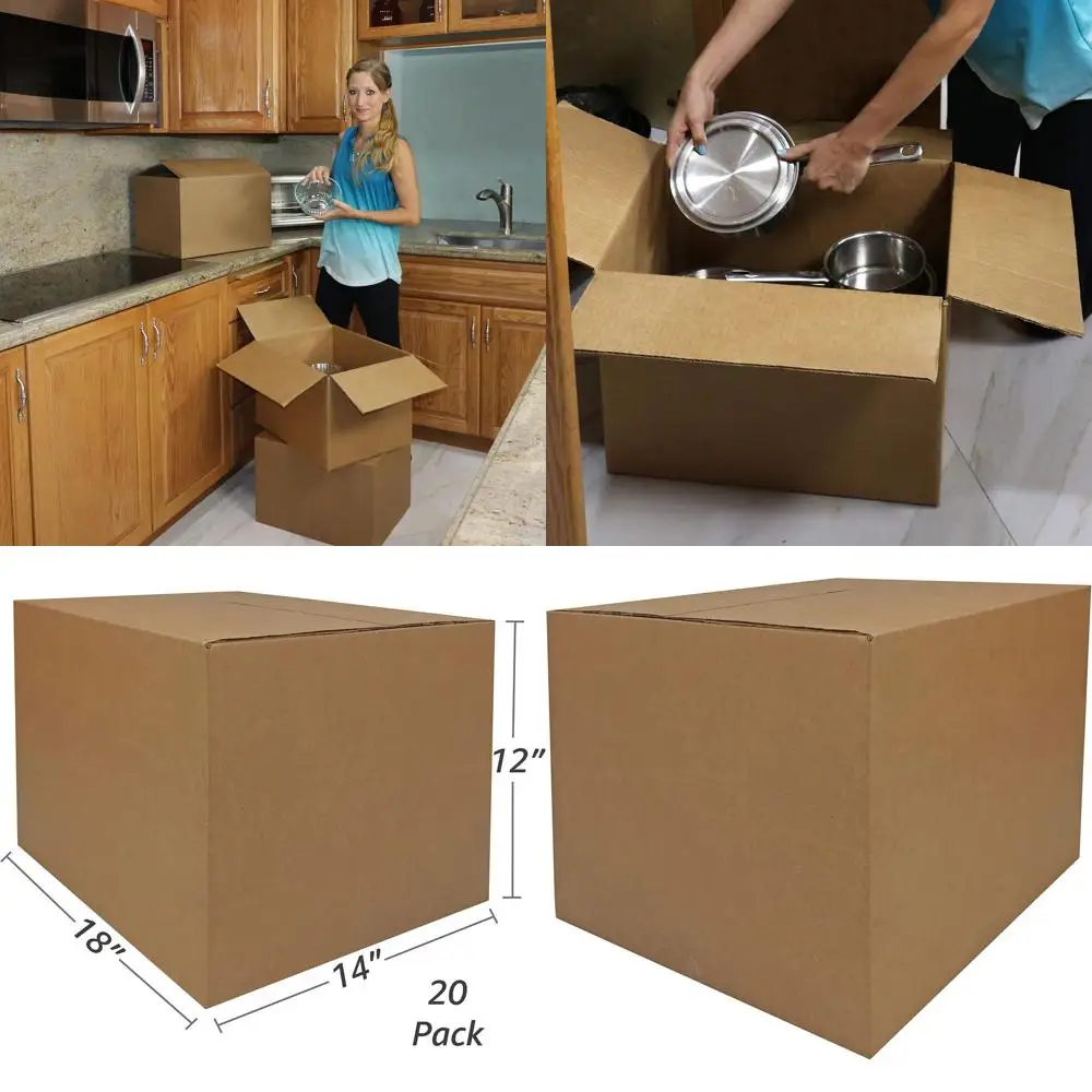 Medium Moving Boxes Set, 20 Pack, 18x14x12 Corrugated Cardboard for Packing and Storage
Medium Moving Boxes Set, 20 Pack, 18x14x12 Corrugated Cardboard for Packing and Storage