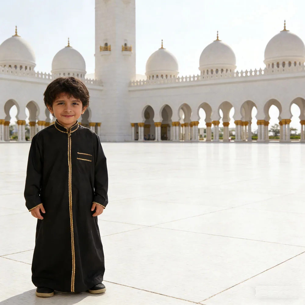 Мусульманские абайи, джуббы, тобы для подростков и детей, с открытой молнией, в стиле кимоно, длинные халаты, исламская одежда для мальчиков из Саудовской Аравии, Дубая, на Ид и Рамадан, кафтаны
Мусульманские абайи, джуббы, тобы для подростков и детей, с открытой молнией, в стиле кимоно, длинные халаты, исламская одежда для мальчиков из Саудовской Аравии, Дубая, на Ид и Рамадан, кафтаны