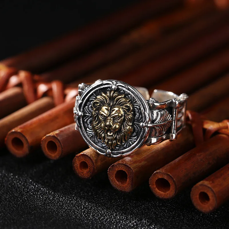S925 sterling silver personalized domineering lion head open ring for men's Thai silver retro trendy exaggerated food ring
S925 sterling silver personalized domineering lion head open ring for men's Thai silver retro trendy exaggerated food ring
