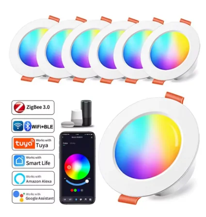 10W Smart LED Downlight Bluetooth-Compatible Recessed Ceiling Lamp 2700K-6500K Round Panel Light for Living Room Bedroom Decor
10W Smart LED Downlight Bluetooth-Compatible Recessed Ceiling Lamp 2700K-6500K Round Panel Light for Living Room Bedroom Decor