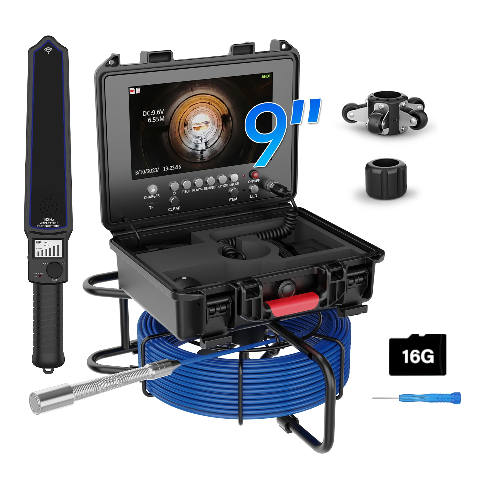 9" IPS 1080P Sewer Camera Self-Leveling, Pipe Inspection Camera 512Hz Locator, 23mm Endoscope Camera with Meter Counter DVR 16GB
9" IPS 1080P Sewer Camera Self-Leveling, Pipe Inspection Camera 512Hz Locator, 23mm Endoscope Camera with Meter Counter DVR 16GB