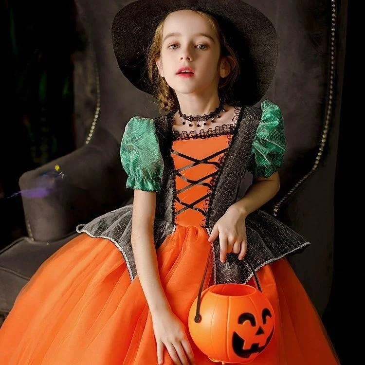 Halloween Children's Witch Costume Pumpkin Skirt Fairy Princess Dress Makeup Ball Performance Clothes Children's Outfits
Halloween Children's Witch Costume Pumpkin Skirt Fairy Princess Dress Makeup Ball Performance Clothes Children's Outfits