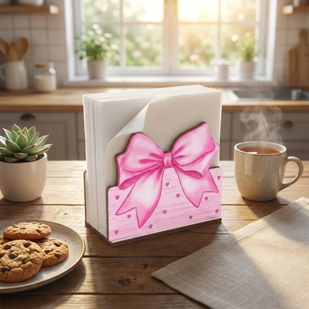 Bow Heart Pattern Wooden Napkin Holder Vintage Rustic Stable Bow Napkin Dispenser Space Saving 2D Flat Paper Storage Box
Bow Heart Pattern Wooden Napkin Holder Vintage Rustic Stable Bow Napkin Dispenser Space Saving 2D Flat Paper Storage Box