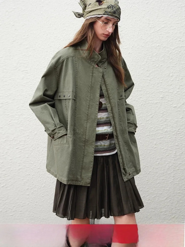 Series Vintage Workwear Style Stand Collar Jacket Short Outerwear Spring 2026 Women's Premium Cotton Casual Coat
Series Vintage Workwear Style Stand Collar Jacket Short Outerwear Spring 2026 Women's Premium Cotton Casual Coat
