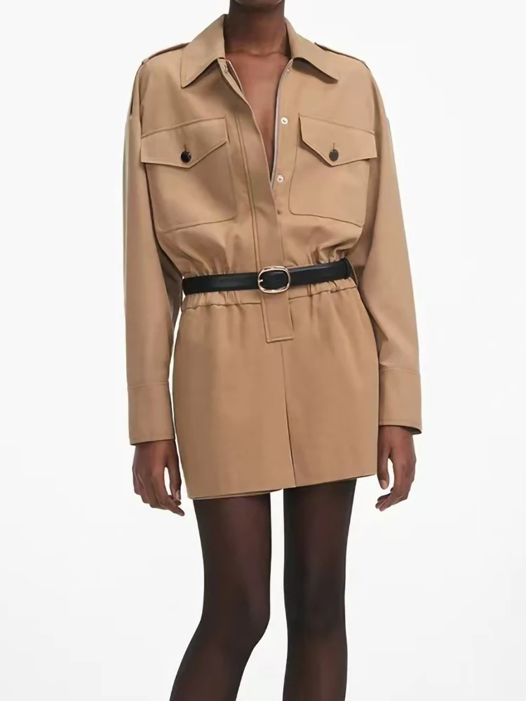 2025 Early Autumn New Fashion Khaki Jumpsuit Women Vintage Elastic Waist Long Sleeve Workwear Jumpsuit Shorts with Belt Ladies
2025 Early Autumn New Fashion Khaki Jumpsuit Women Vintage Elastic Waist Long Sleeve Workwear Jumpsuit Shorts with Belt Ladies