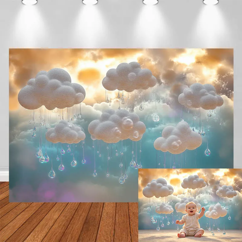 LS Photography Background White Clouds Raindrops Sky Decor Birthday Baby Shower Cake Smash Kids Portrait Photo Backdrop Studio
LS Photography Background White Clouds Raindrops Sky Decor Birthday Baby Shower Cake Smash Kids Portrait Photo Backdrop Studio