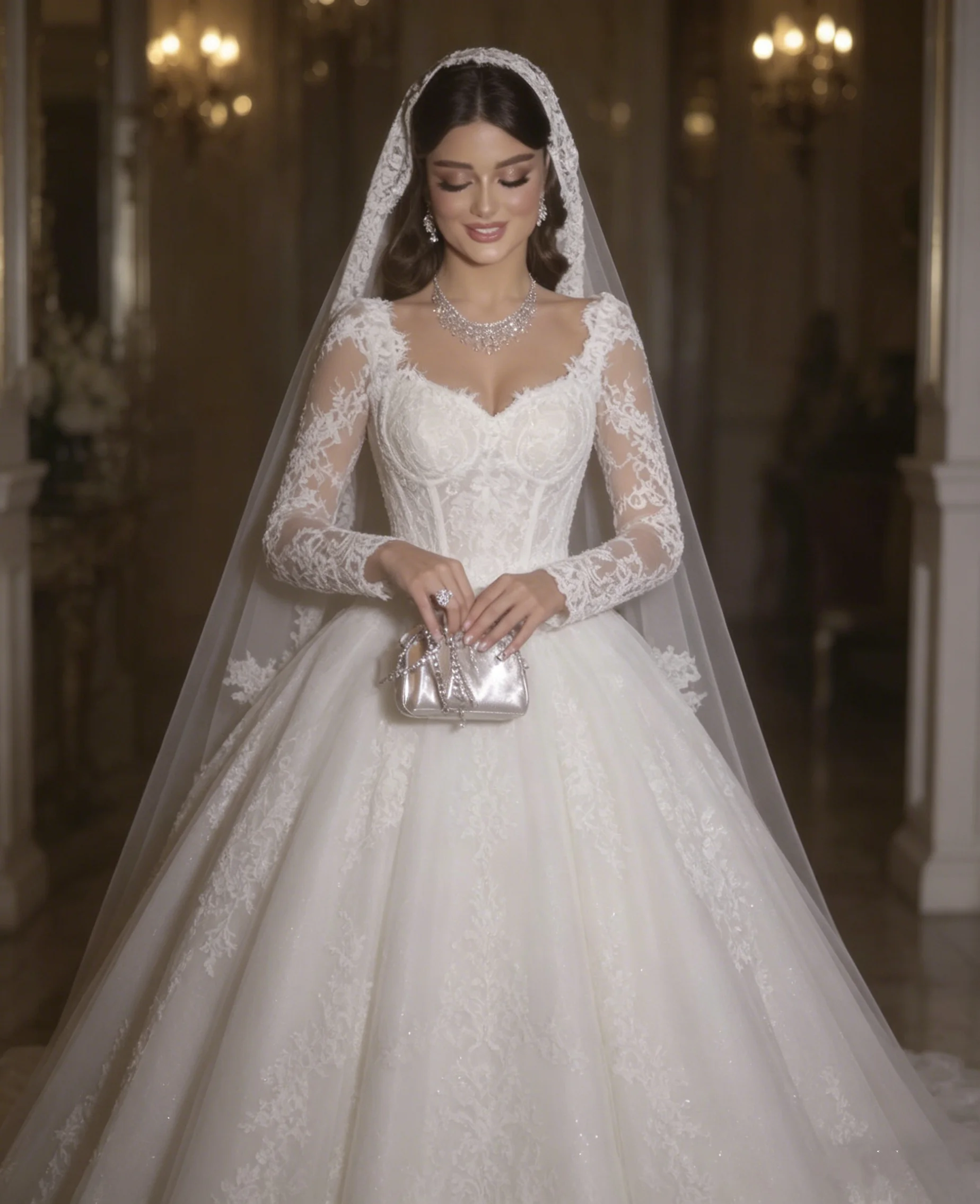 Custom 2026 Ladies' Elegance Sweetheart Neck Lace Ball Gown Wedding Dress Long Sleeve Corset Back Muslim Bridal Gown
Custom 2026 Ladies' Elegance Sweetheart Neck Lace Ball Gown Wedding Dress Long Sleeve Corset Back Muslim Bridal Gown