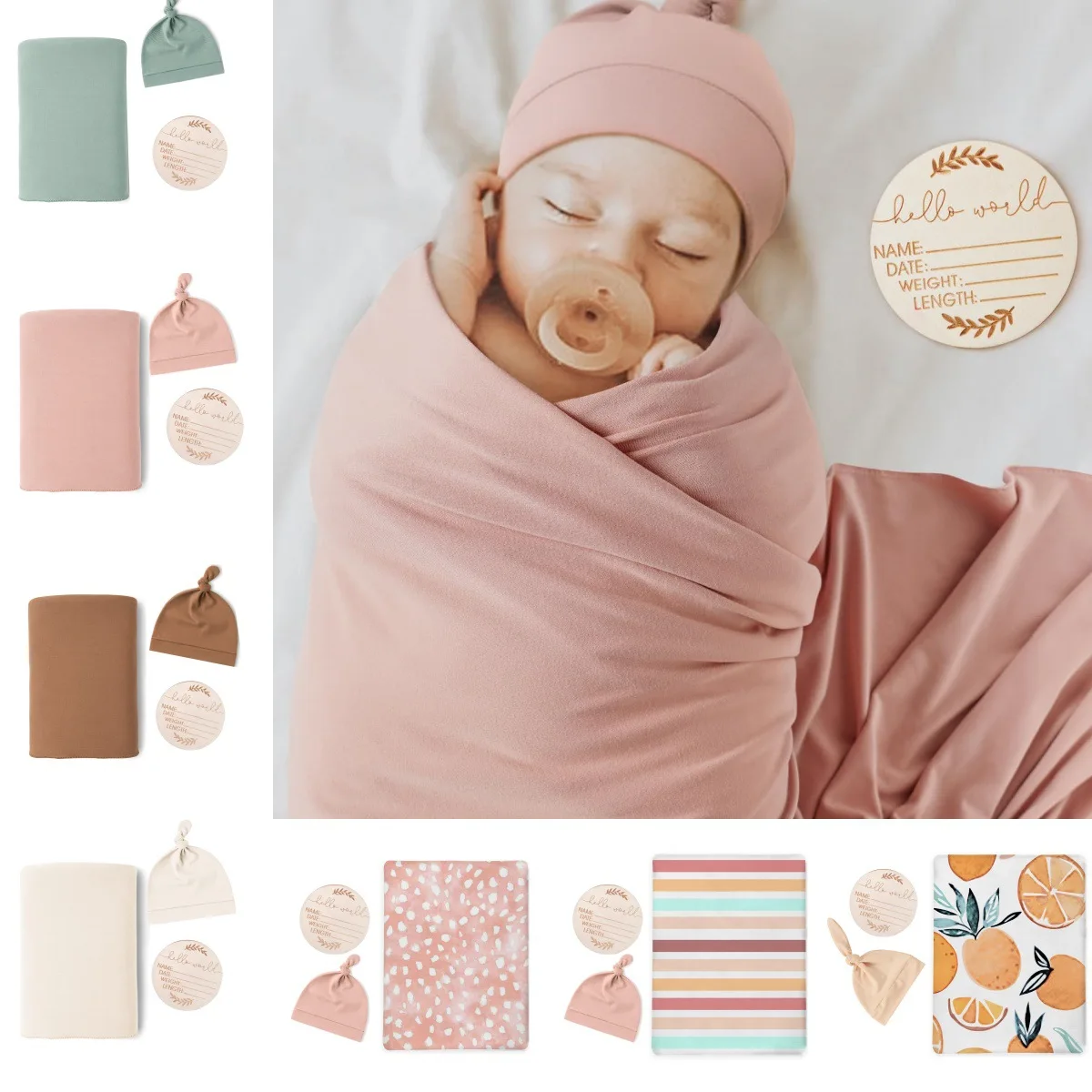 Newborn Baby Receiving Blanket with Matching Headband and Beanie Set Baby Swaddle Nursery Swaddle Wrap Set of 3 Baby Supplies
Newborn Baby Receiving Blanket with Matching Headband and Beanie Set Baby Swaddle Nursery Swaddle Wrap Set of 3 Baby Supplies