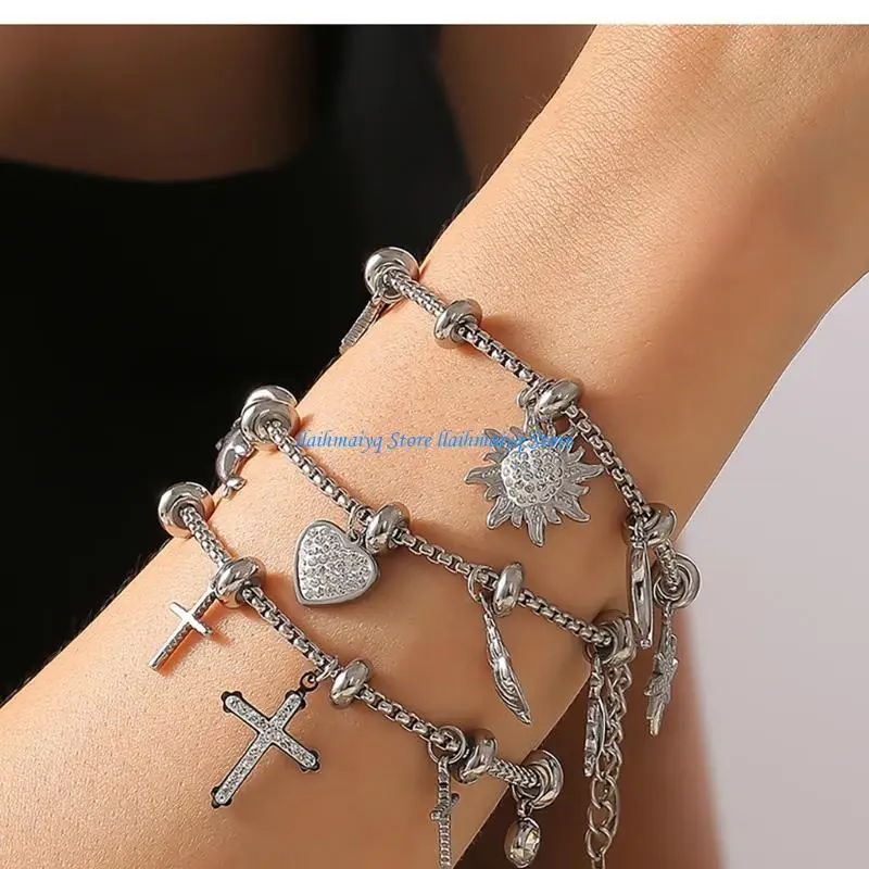 573B Delicate Pendant Bracelet Elegant Wrist Chain with Little Accent for Gatherings
573B Delicate Pendant Bracelet Elegant Wrist Chain with Little Accent for Gatherings