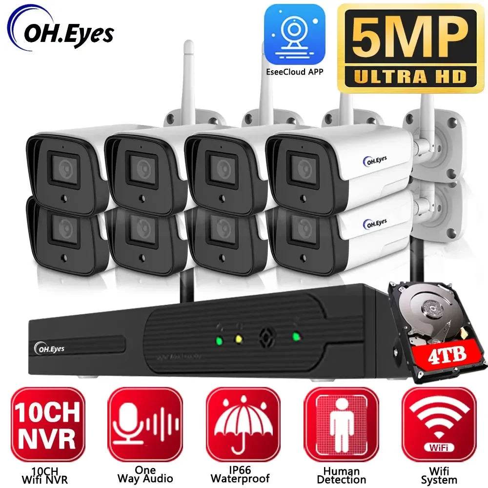 H.265 5MP HD Wireless CCTV System One Way Audio Waterproof Motion WIFI IP Security Camera 10CH P2P NVR Video Surveillance Kit
H.265 5MP HD Wireless CCTV System One Way Audio Waterproof Motion WIFI IP Security Camera 10CH P2P NVR Video Surveillance Kit