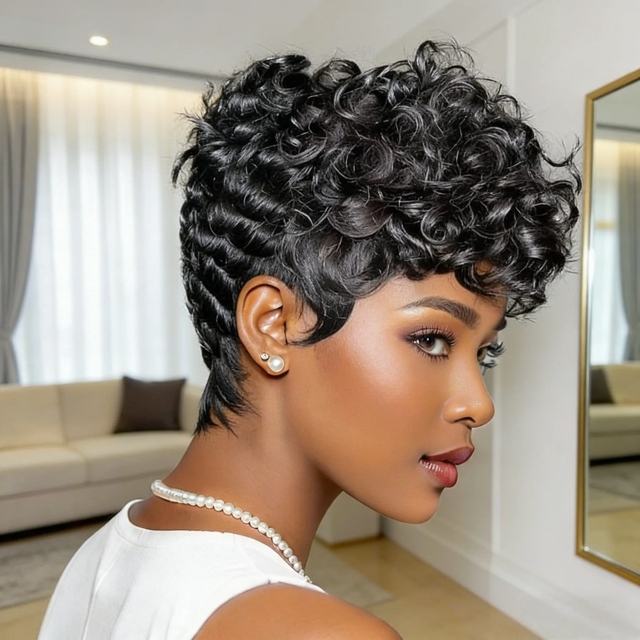 Pixie Human Hair Wig with Curls Short Wigs for Women Full Machine Made Wigs Mullet Wigs
Pixie Human Hair Wig with Curls Short Wigs for Women Full Machine Made Wigs Mullet Wigs