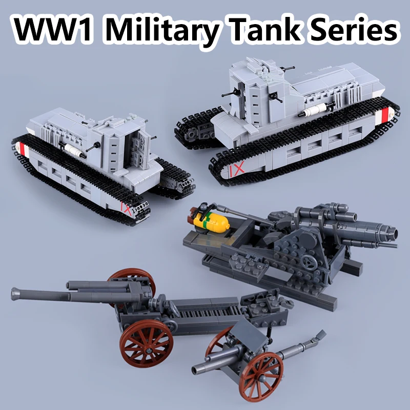 WW1 Military British Army Tank Building Blocks War Howitzer Artillery Soldier Figures MOC Battle Scene Model DIY Bricks Toy Gift
WW1 Military British Army Tank Building Blocks War Howitzer Artillery Soldier Figures MOC Battle Scene Model DIY Bricks Toy Gift