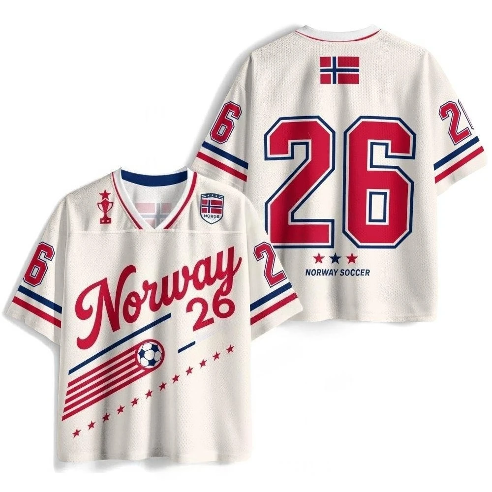Norwegian 3D Printed Baseball Jersey for Men and Women, Loose and Breathable Mesh V-neck Short Sleeved Shirt
Norwegian 3D Printed Baseball Jersey for Men and Women, Loose and Breathable Mesh V-neck Short Sleeved Shirt
