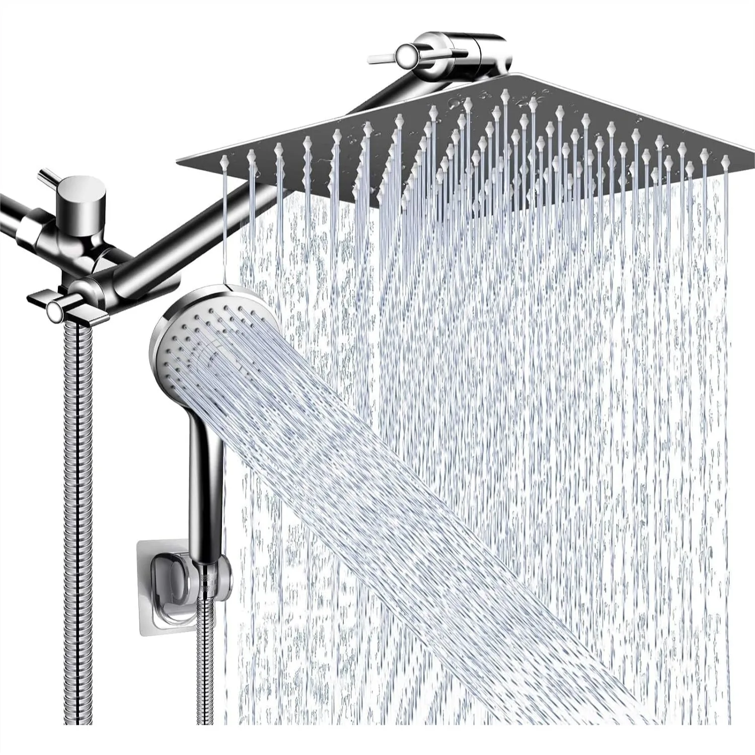 10 Inch High Pressure Rain Shower Head Combo with 11 in Adjustable Extension Arm and 5 Settings Handheld, Powerful Spray for Low
10 Inch High Pressure Rain Shower Head Combo with 11 in Adjustable Extension Arm and 5 Settings Handheld, Powerful Spray for Low