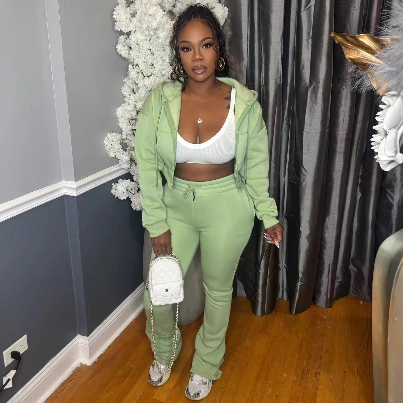 Two Pieces Women Pant Sets Tracksuit Matching Set Hooded Long Sleeve Coat Drawstring Waist Skinny Pants Slim Casual 2025 Autumn
Two Pieces Women Pant Sets Tracksuit Matching Set Hooded Long Sleeve Coat Drawstring Waist Skinny Pants Slim Casual 2025 Autumn