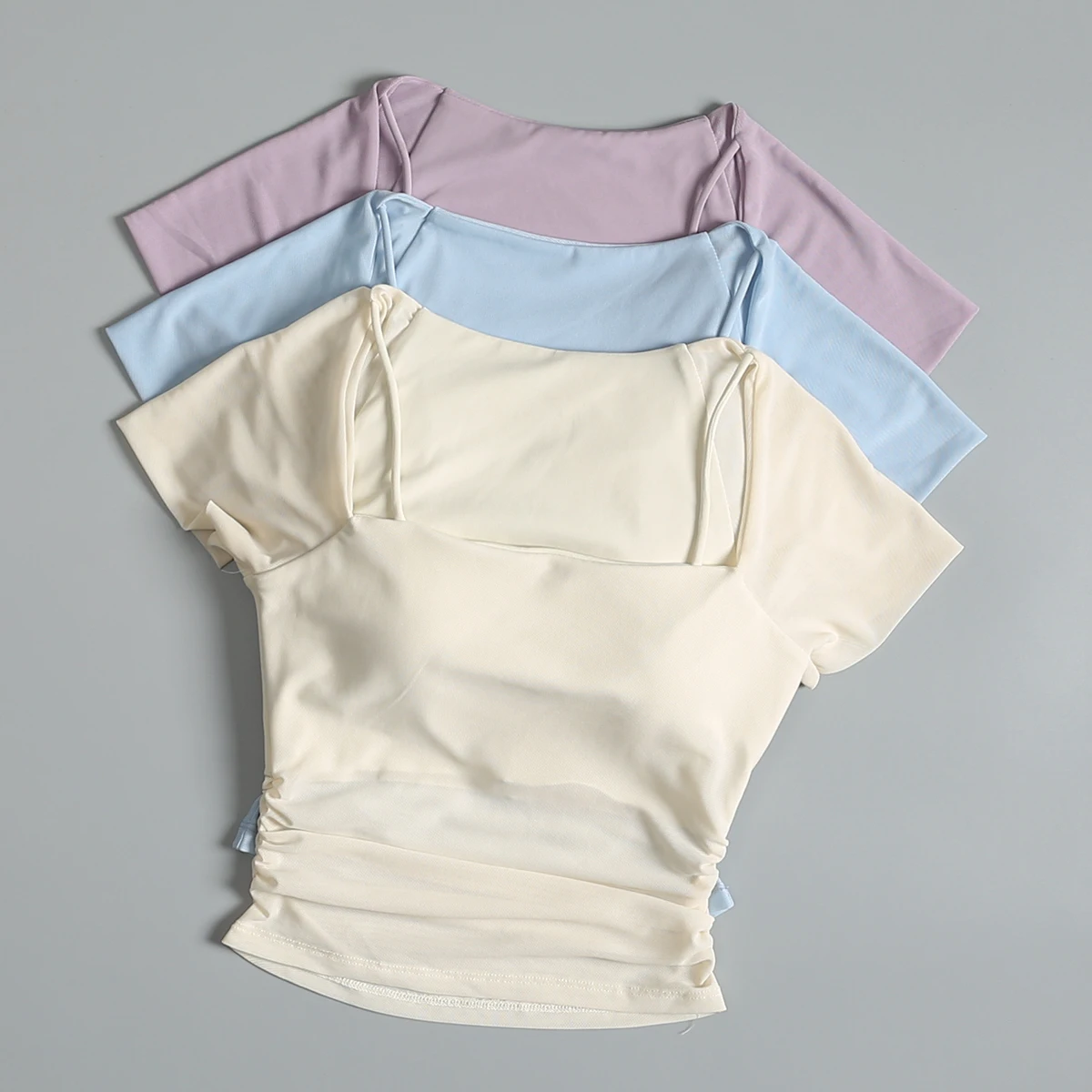 Yoga suit short-sleeved women's summer integrated chest pad mesh slimming sports tops quick-drying running fitness set
Yoga suit short-sleeved women's summer integrated chest pad mesh slimming sports tops quick-drying running fitness set