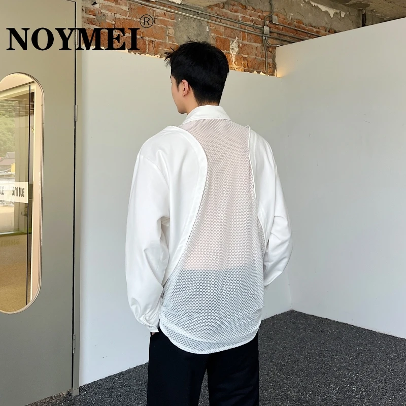 Рубашка NOYMEI с длинным рукавом, сетчатая, в стиле пэчворк, сексуальная модная прозрачная рубашка с отворотом, корейская мода, свободная универсальная Осенняя новинка, Мужской Топ WA2223
Рубашка NOYMEI с длинным рукавом, сетчатая, в стиле пэчворк, сексуальная модная прозрачная рубашка с отворотом, корейская мода, свободная универсальная Осенняя новинка, Мужской Топ WA2223