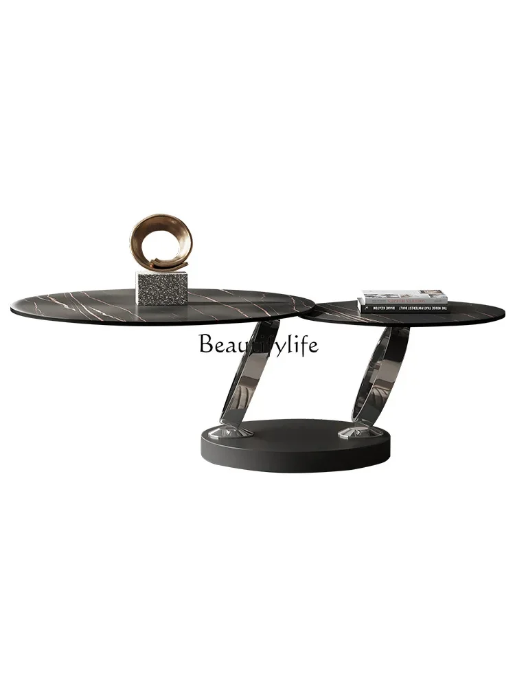 Light luxury modern simple rock slab coffee table creative household round coffee table
Light luxury modern simple rock slab coffee table creative household round coffee table