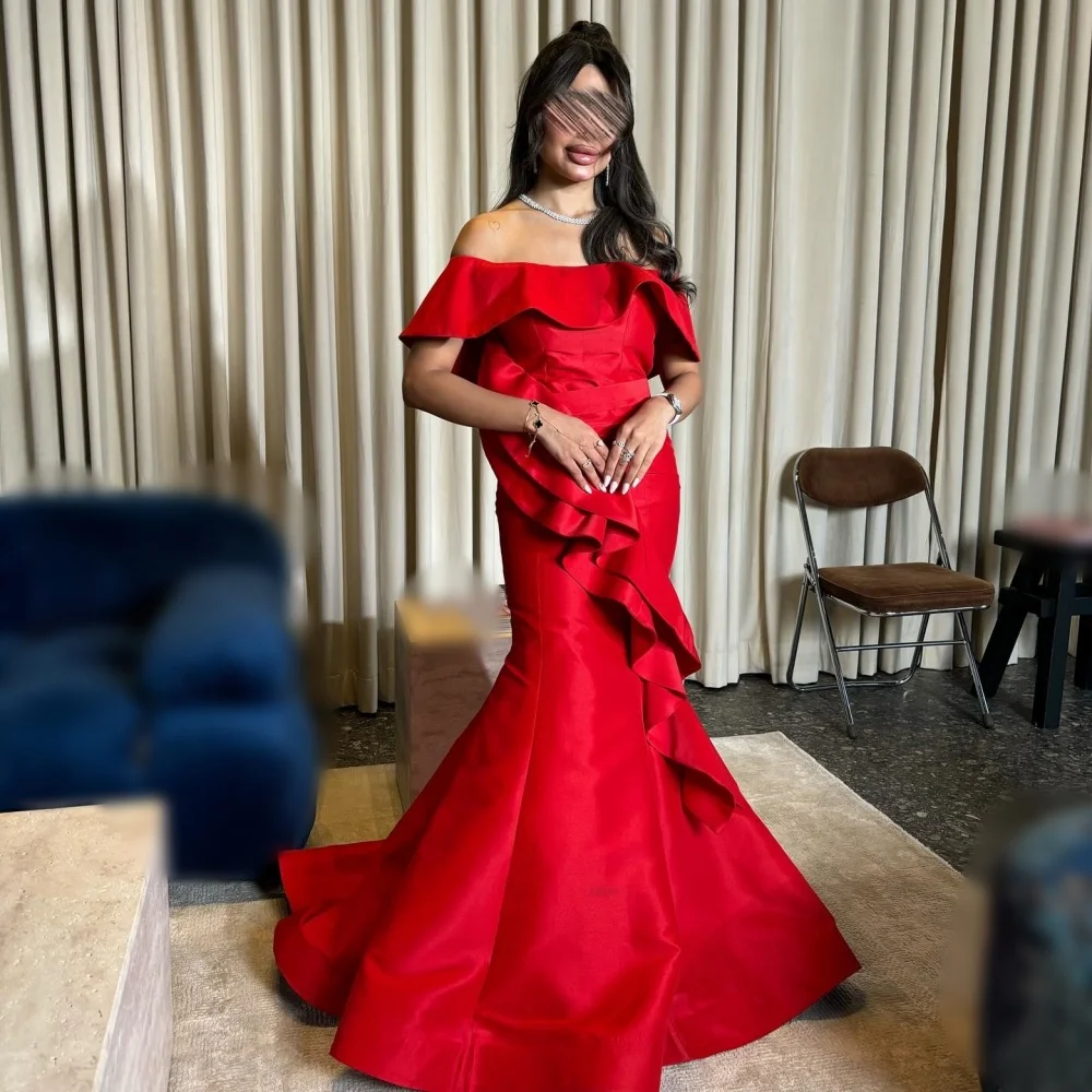 Customized Charmeuse Ruffle Off-the-shoulder Mermaid Floor-length Bespoke Occasion Women's Evening Dress Elegant Formal
Customized Charmeuse Ruffle Off-the-shoulder Mermaid Floor-length Bespoke Occasion Women's Evening Dress Elegant Formal
