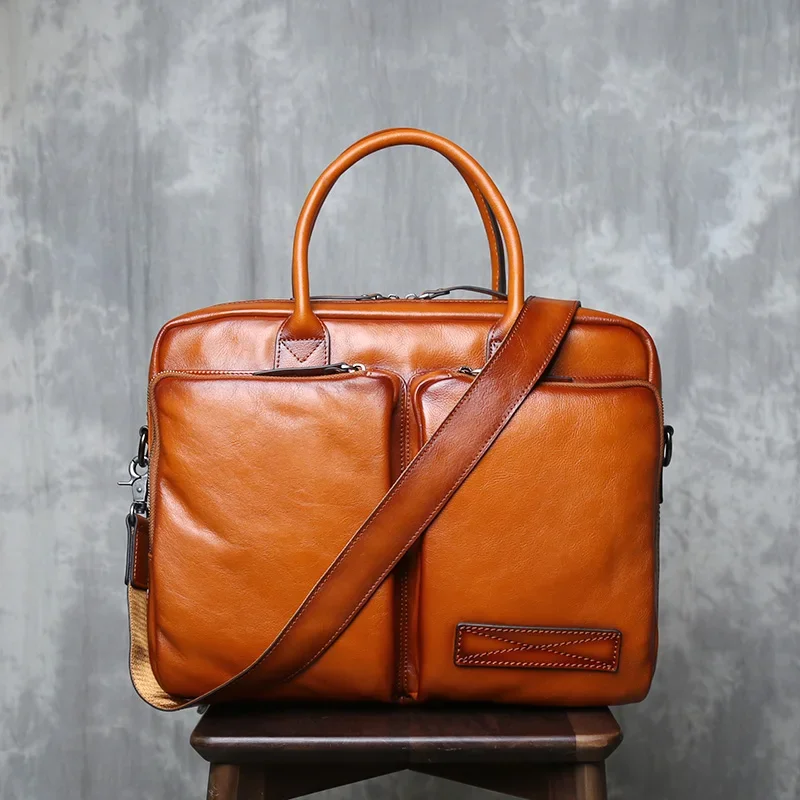 Casual Leather Crossbody Bag Men's Top Layer Cowhide Laptop Bag Retro Light Luxury Briefcase Crossbody Backpack Mens Bag Trendy
Casual Leather Crossbody Bag Men's Top Layer Cowhide Laptop Bag Retro Light Luxury Briefcase Crossbody Backpack Mens Bag Trendy
