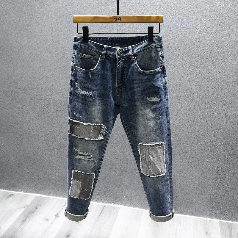 New Men's Street Jeans Spring Autumn Fashion Patchwork Slim Stretch American Retro Trousers Male Dilapidated Denim Pants
New Men's Street Jeans Spring Autumn Fashion Patchwork Slim Stretch American Retro Trousers Male Dilapidated Denim Pants