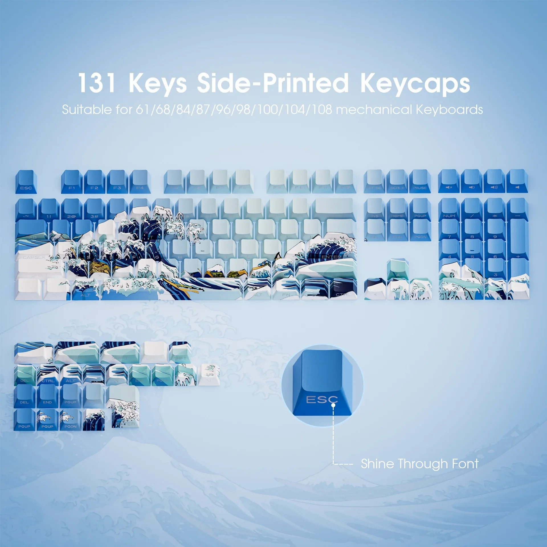 Ukiyo-e Fury waves washing sand 131 Keycaps PBT Keycaps Mechanical Keyboard Gaming Customization
Ukiyo-e Fury waves washing sand 131 Keycaps PBT Keycaps Mechanical Keyboard Gaming Customization