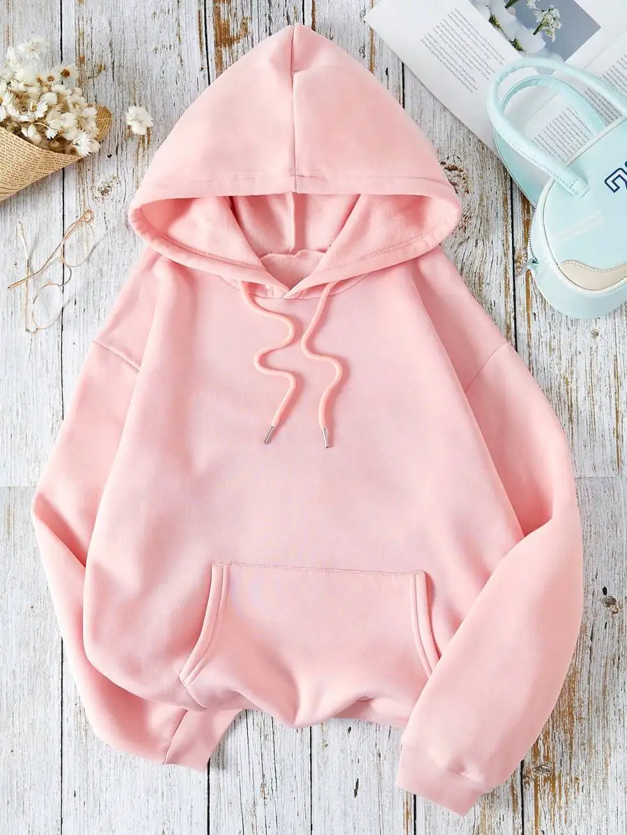 Pink Solid Color Hoodie with Drawstring, Long Sleeve Pullover for Fall/Winter, Casual & School Outfits
Pink Solid Color Hoodie with Drawstring, Long Sleeve Pullover for Fall/Winter, Casual & School Outfits