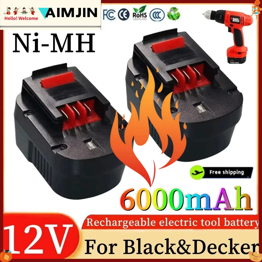 12V 6000mah Rechargeable Tool Battery for Black & Decker A12 A12ex Fsb12 Fs120b A1712 Hp12k HP12 Lithium Ion Replacement Dri
12V 6000mah Rechargeable Tool Battery for Black & Decker A12 A12ex Fsb12 Fs120b A1712 Hp12k HP12 Lithium Ion Replacement Dri
