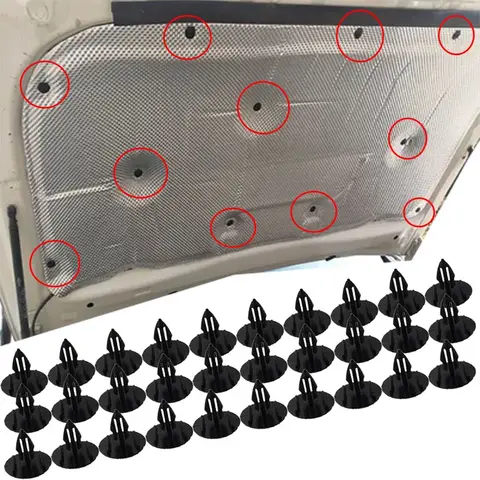 Clip de retención de aislamiento de capó de plástico para Toyota Rav4 Aca33 Aca38 Ala49 Asa44 Gsa33 Zsa42 Mark x Grx133 Prius Nhw20 Zvw30 Zvw50