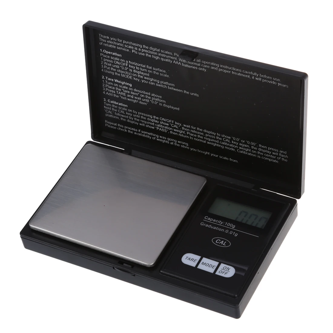 100g * 0.01g Mini LCD Digital Portable Pocket Jewellery Jewelry Gold Diamond Gram Weighing Scale Black
100g * 0.01g Mini LCD Digital Portable Pocket Jewellery Jewelry Gold Diamond Gram Weighing Scale Black