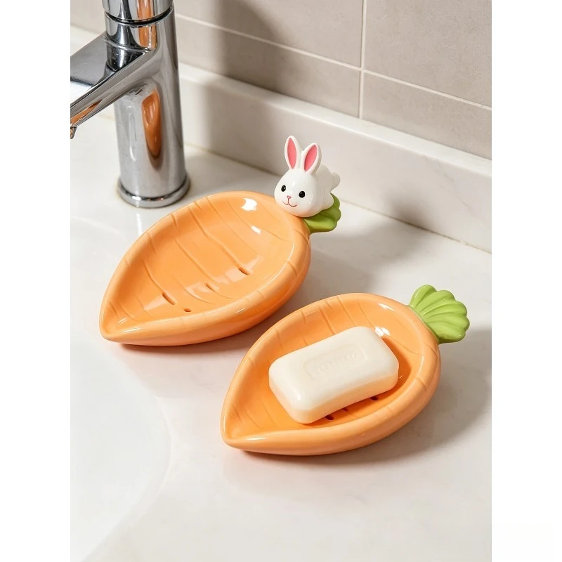 1/2pcs Cute Rabbit Carrot Ceramic Soap Dish Creative Cartoon Bunny Shape Soap Holder Bathroom Drainage Soap Box
1/2pcs Cute Rabbit Carrot Ceramic Soap Dish Creative Cartoon Bunny Shape Soap Holder Bathroom Drainage Soap Box