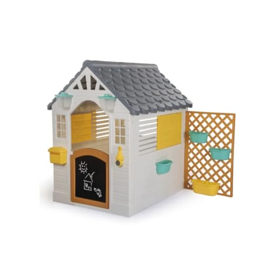 Garden Playhouse with Fence - White-Grey-Yellow - Outdoor-Indoor Toy for Toddlers 2+, Chalkboard Door, Durable Charming Design,
Garden Playhouse with Fence - White-Grey-Yellow - Outdoor-Indoor Toy for Toddlers 2+, Chalkboard Door, Durable Charming Design,