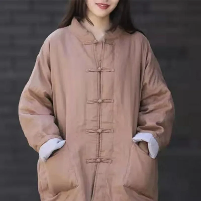 Retro Buttoned and Thickened Cotton Jacket Winter Coat Women Fashion Mid To Long Length Casual Womens Clothing
Retro Buttoned and Thickened Cotton Jacket Winter Coat Women Fashion Mid To Long Length Casual Womens Clothing