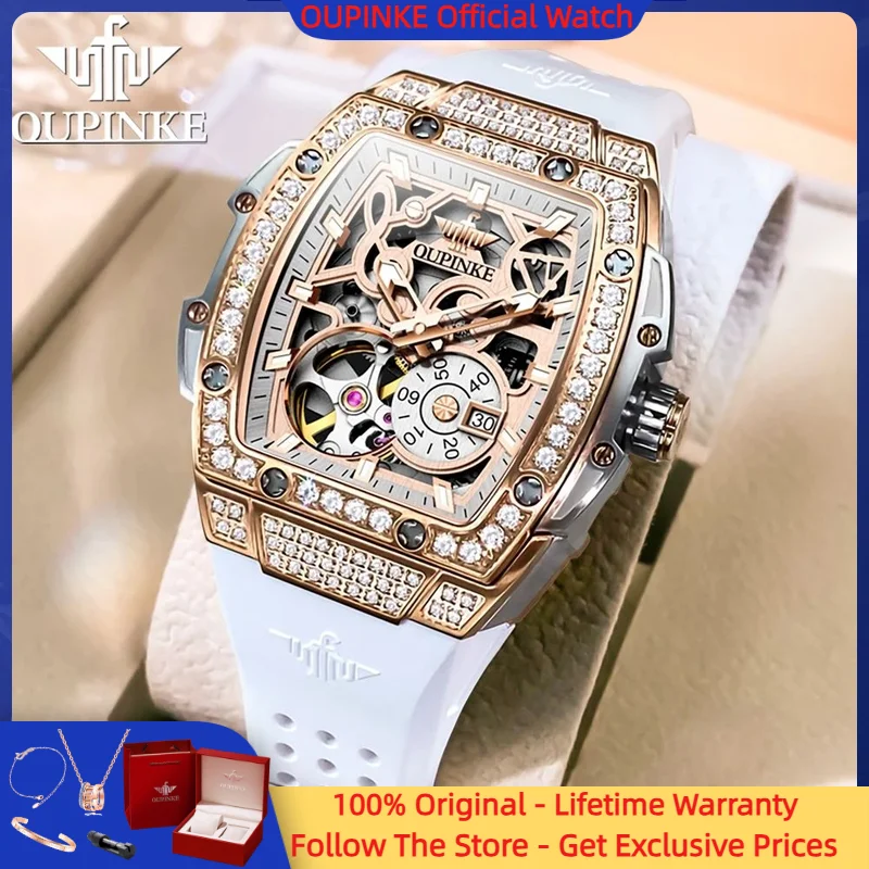 OUPINKE 3220 Women Watch Luxury Skeleton Flywheel Tonneau Dial Women Automatic Mechanical Watch Diamond Brand Dress Women Watch
OUPINKE 3220 Women Watch Luxury Skeleton Flywheel Tonneau Dial Women Automatic Mechanical Watch Diamond Brand Dress Women Watch