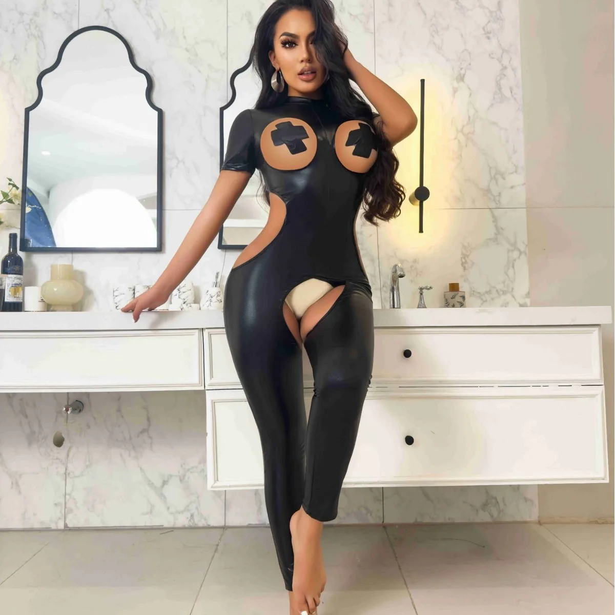 Nightclub sexy lingerie tight open file leaking milk one-piece leather jacket sm patent leather shapewear alternative queen 2025
Nightclub sexy lingerie tight open file leaking milk one-piece leather jacket sm patent leather shapewear alternative queen 2025