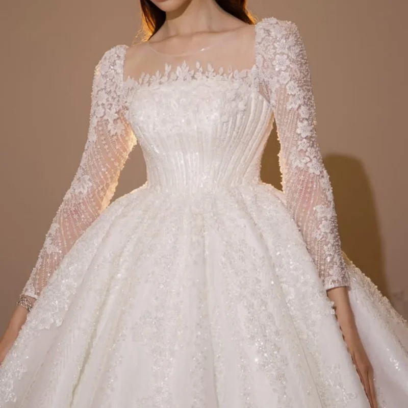 Shiny Ivory white Wedding Dresses off-shoulder The corset glitter decal Bridal Gowns multi-layer Made Customize
Shiny Ivory white Wedding Dresses off-shoulder The corset glitter decal Bridal Gowns multi-layer Made Customize