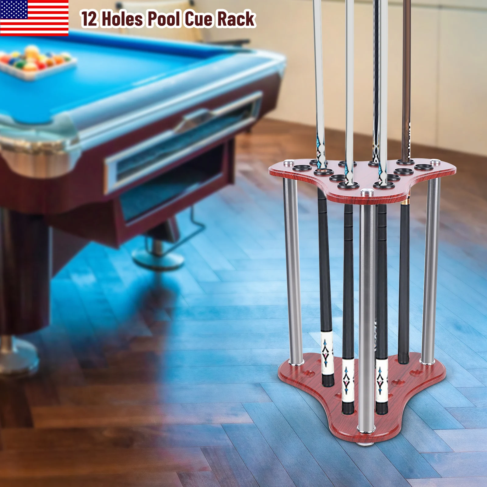 Wood 12 Hole Pool Cue Rack Corner Pool Cue Stick Rack Floor Stand Billiard Stand
Wood 12 Hole Pool Cue Rack Corner Pool Cue Stick Rack Floor Stand Billiard Stand