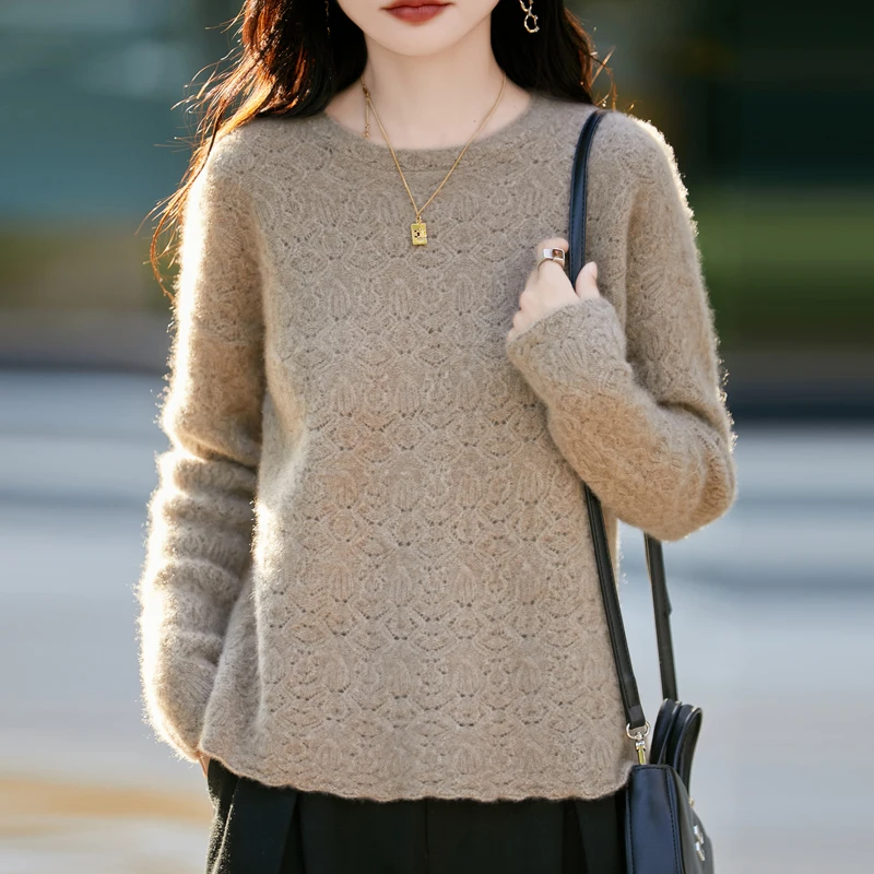 100% Merino Wool O-neck Jacquard Sweater Women's Autumn and Winter Clothes Fashion Crochet Fabric Pullover Knit Top
100% Merino Wool O-neck Jacquard Sweater Women's Autumn and Winter Clothes Fashion Crochet Fabric Pullover Knit Top