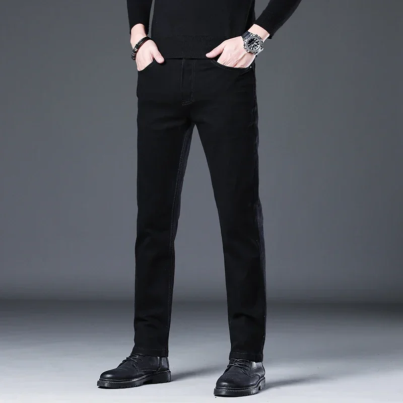 Spring and Autumn Non-fading Cotton Black Jeans Stretch Male Korean Slim Straight Leg Pants Men Luxury Denim
Spring and Autumn Non-fading Cotton Black Jeans Stretch Male Korean Slim Straight Leg Pants Men Luxury Denim