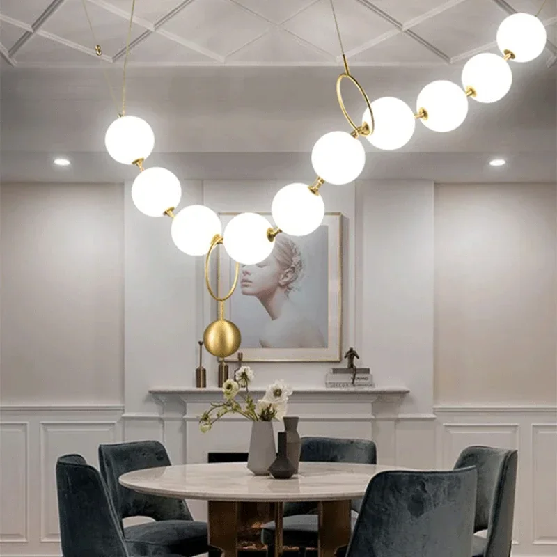 Modern Acrylic Ball Pendant Chandelier Restaurant Creative Necklace Led Lights Dining Table Kitchen Lamps Room Home appliance
Modern Acrylic Ball Pendant Chandelier Restaurant Creative Necklace Led Lights Dining Table Kitchen Lamps Room Home appliance