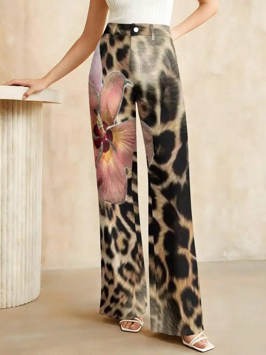 High-Waist Wide Leg Animal Print Floral Denim Pants Women Casual Summer Trousers
High-Waist Wide Leg Animal Print Floral Denim Pants Women Casual Summer Trousers
