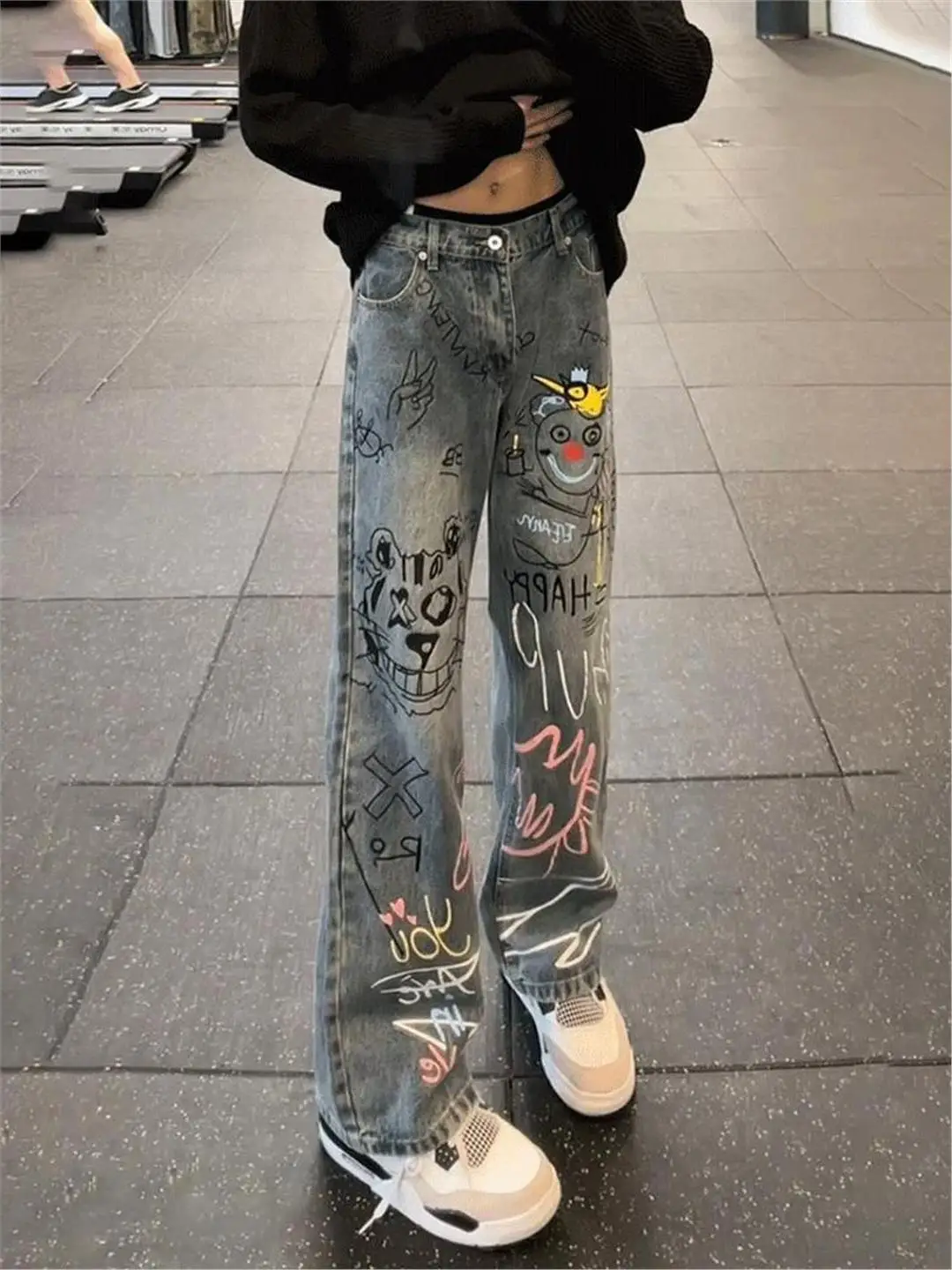American Retro fiti Straight Leg Jeans Men's Street Dance Trend Loose Slimming Wide Leg Pants High Street Sle
American Retro fiti Straight Leg Jeans Men's Street Dance Trend Loose Slimming Wide Leg Pants High Street Sle